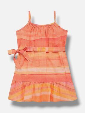 Bella Dahl Girls' Orange Sarape Stripe Ruffle Sundress Size 12